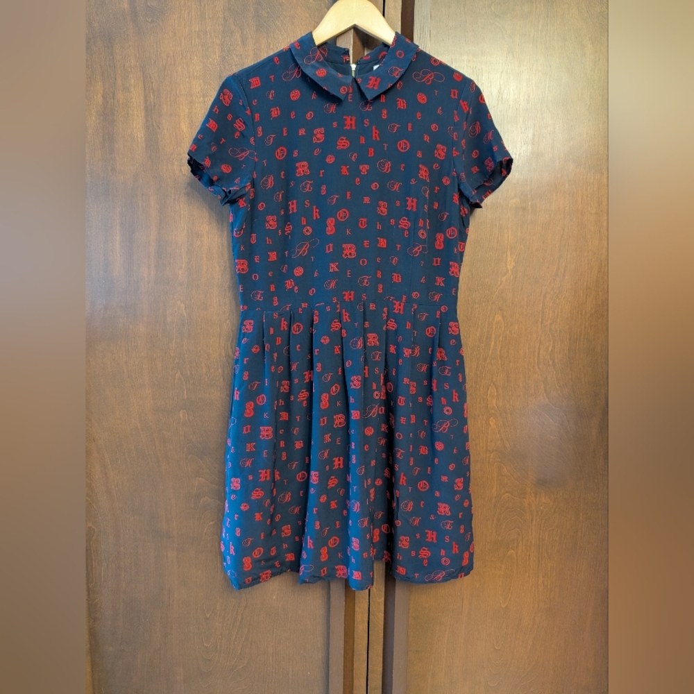 Brooks Brothers Blue Dress with Red Accents